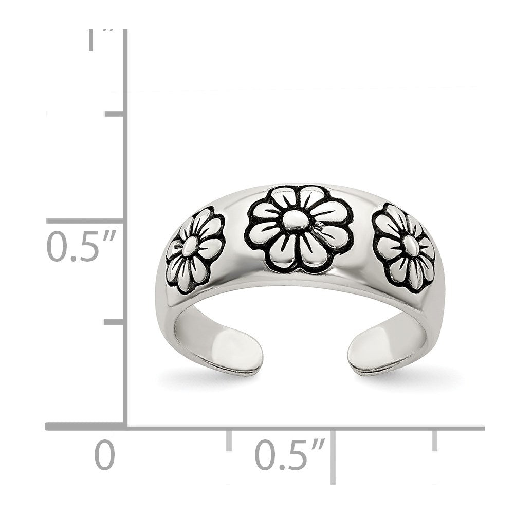 Sterling Silver Antiqued Toe Ring