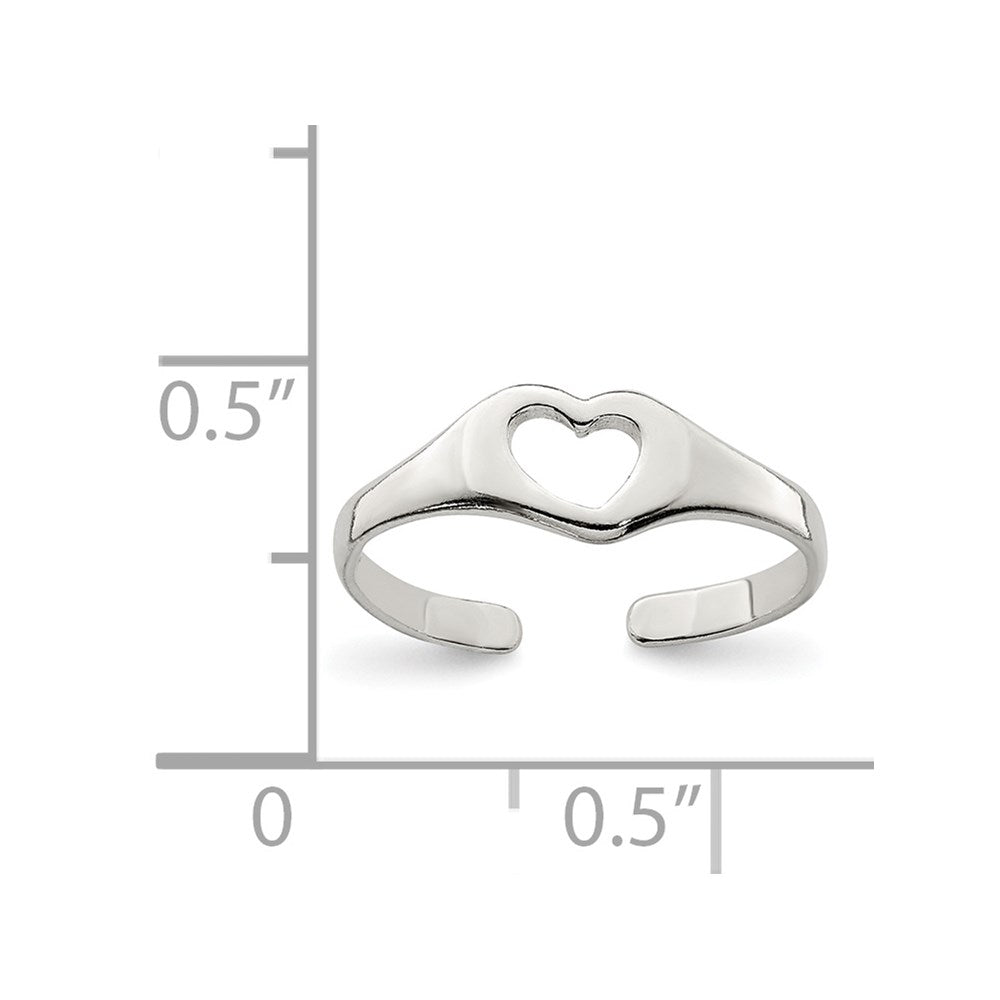 Sterling Silver Heart Toe Ring