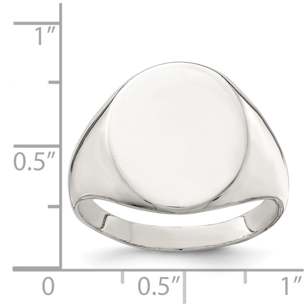 Sterling Silver 17x13mm Closed Back Signet Ring