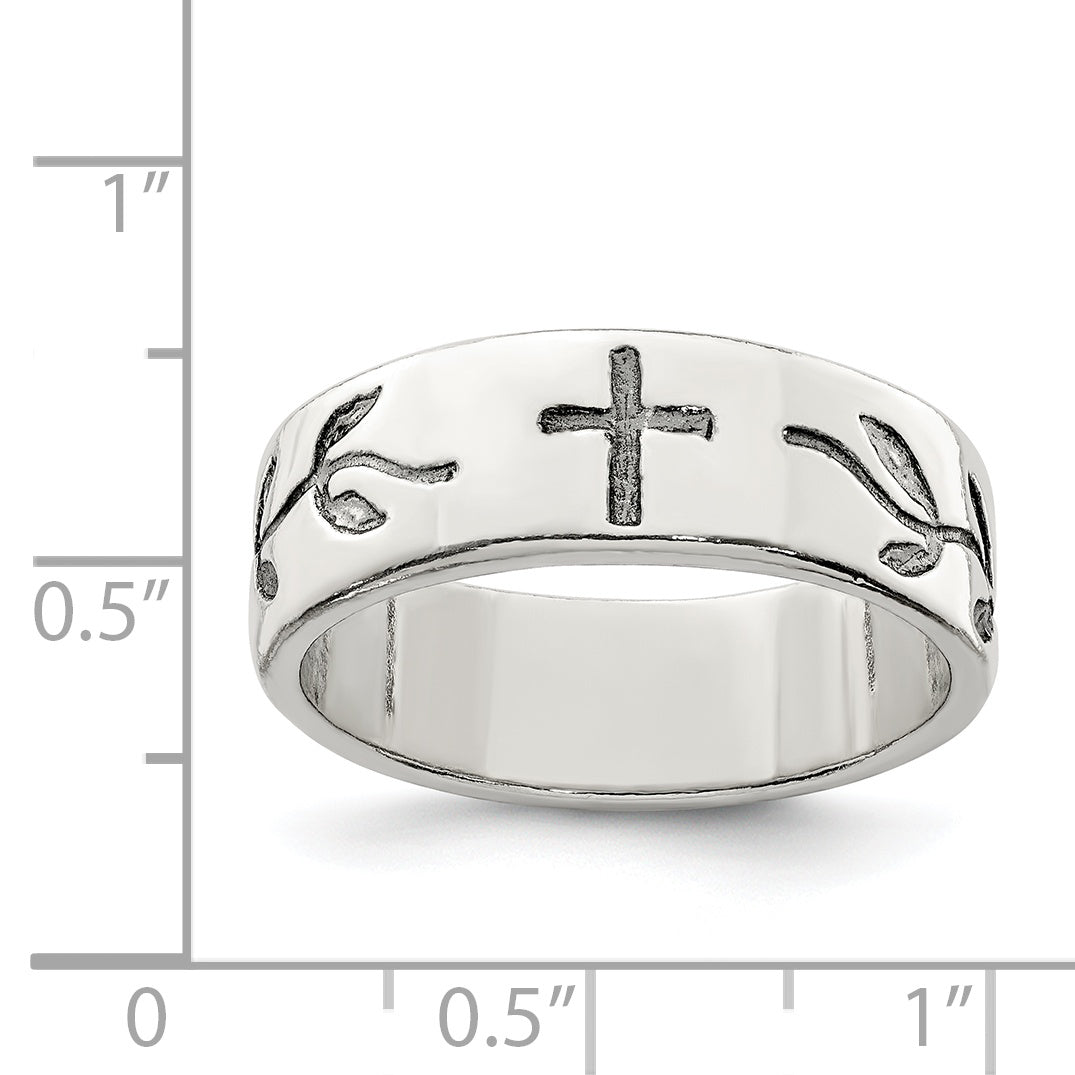 Sterling Silver Cross Design Ring