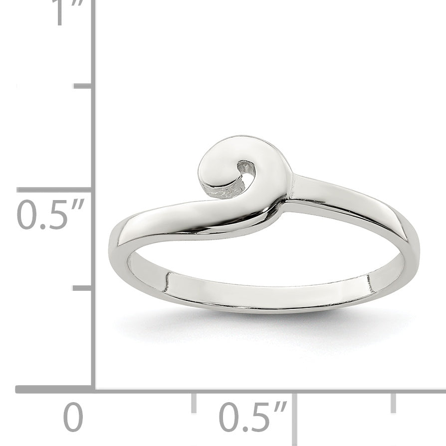 Sterling Silver Polished Swirl Ring