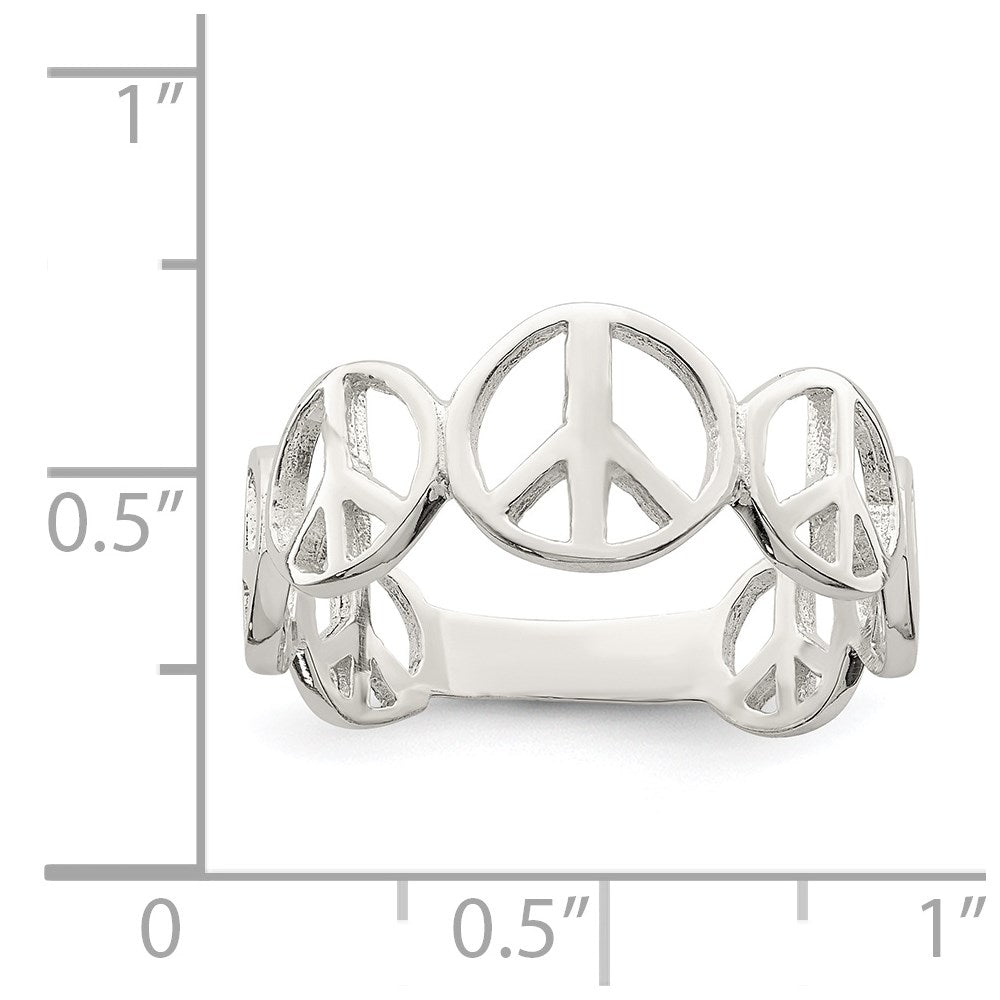 Sterling Silver Polished Peace Ring
