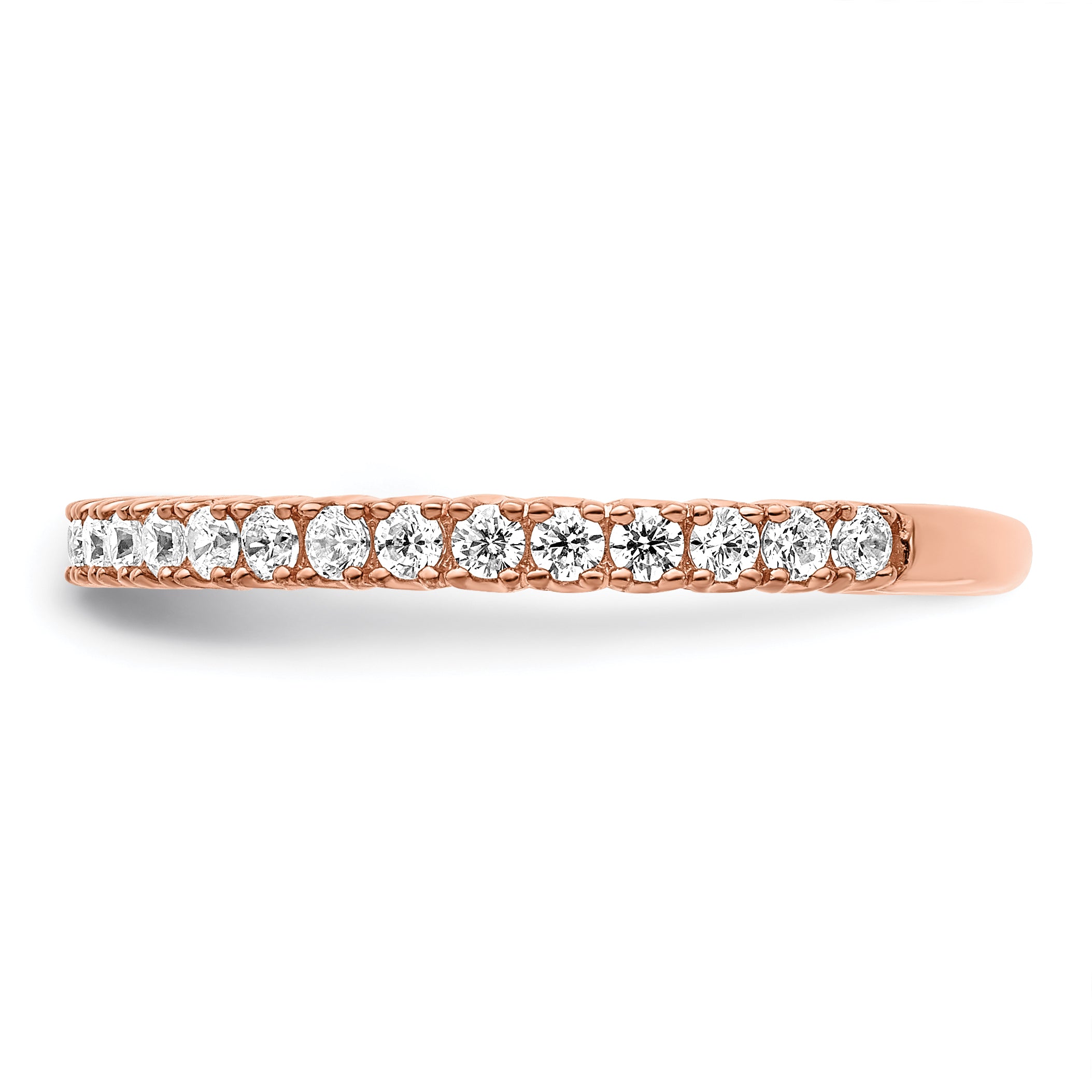 Sterling Shimmer Sterling Silver Rose-tone Flash Rose Gold-plated 28 Stone CZ Band