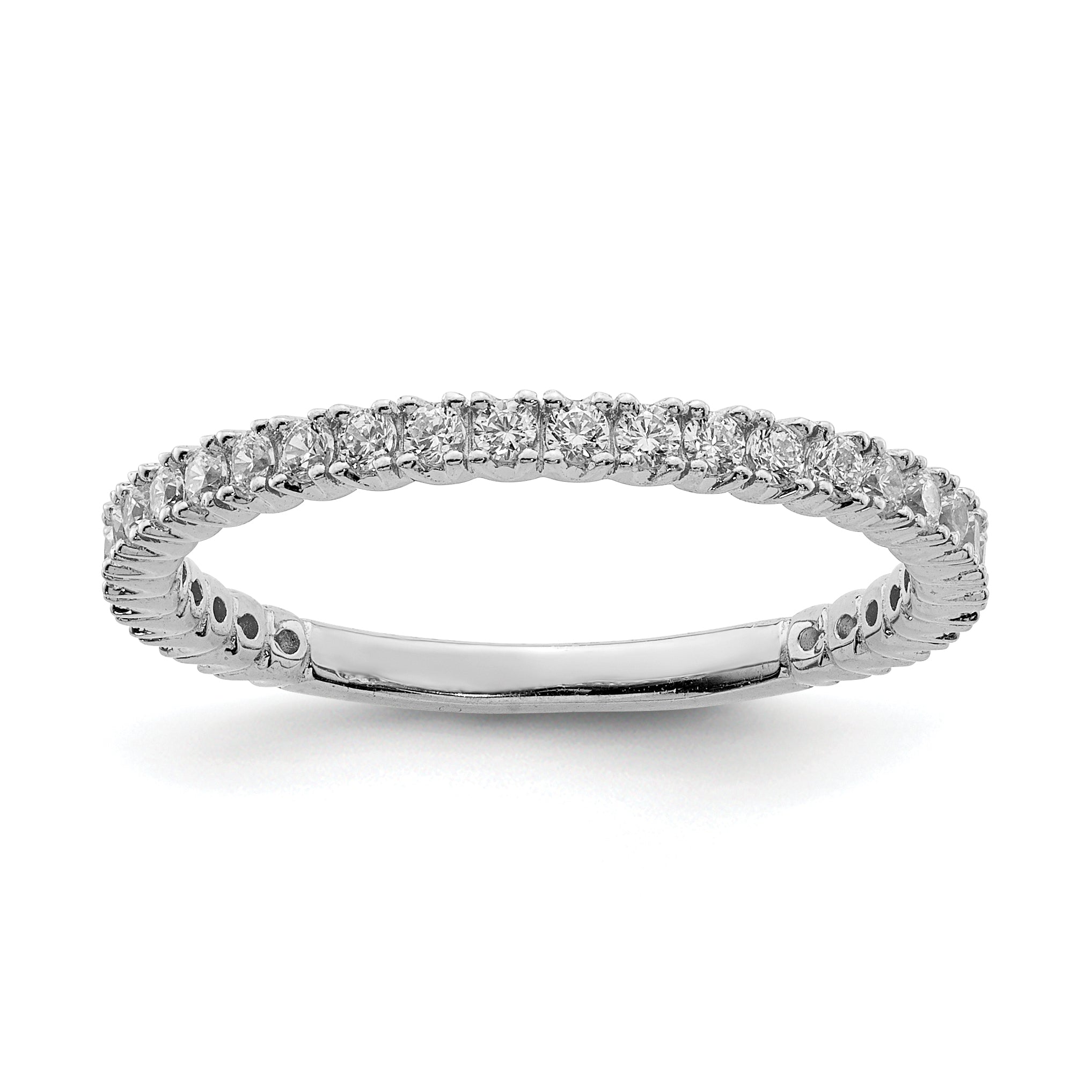 Sterling Shimmer Sterling Silver Rhodium-plated 32 Stone CZ Band