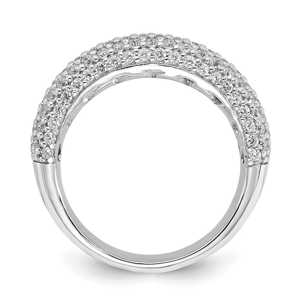 Sterling Silver PavÇ Rhodium-plated 113 Stone CZ Ring