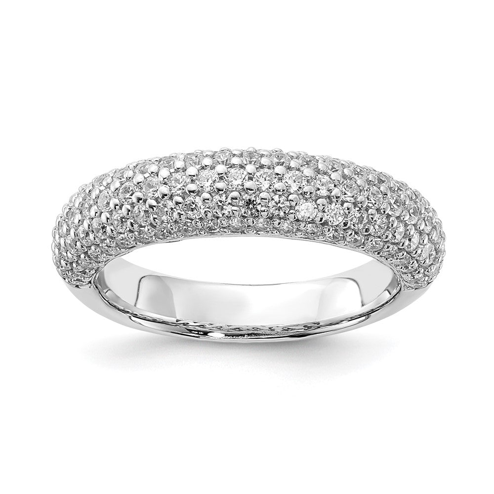 Sterling Silver PavÇ Rhodium-plated 113 Stone CZ Ring