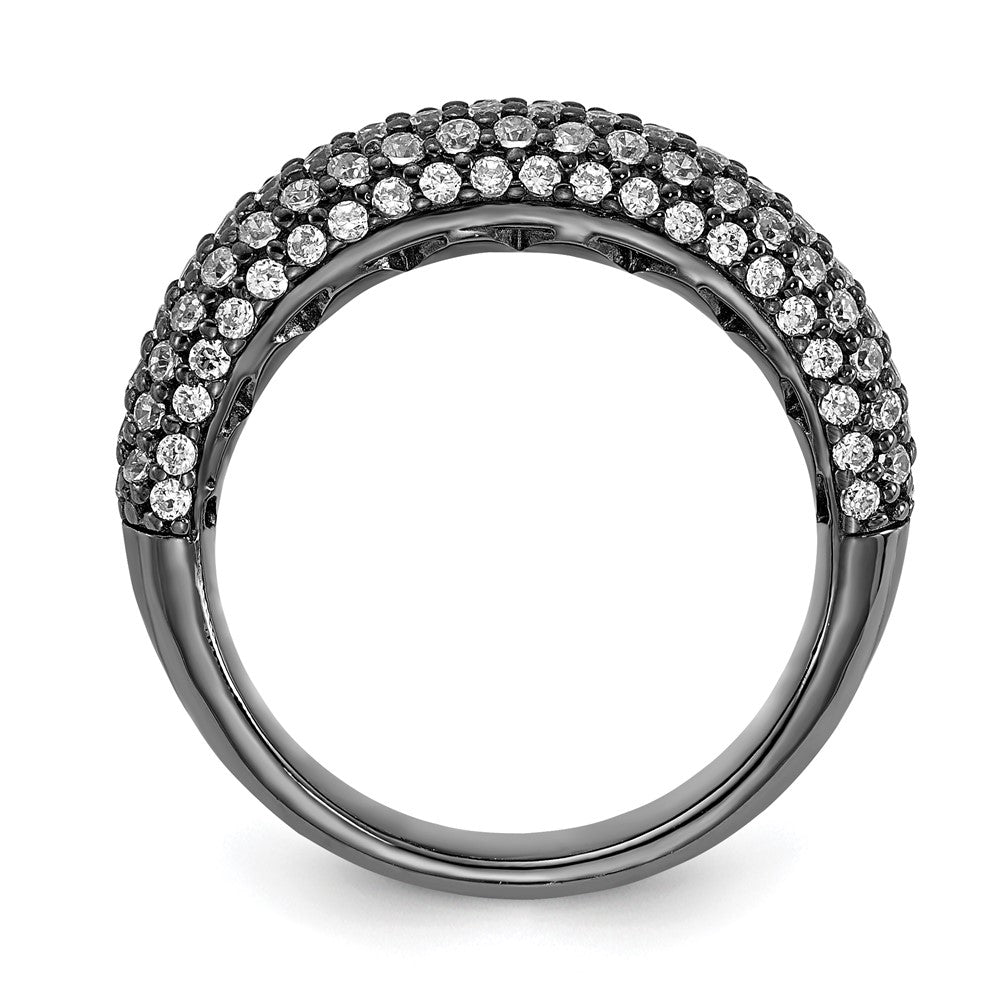 Sterling Silver PavÇ Ruthenium-plated 113 Stone CZ Ring