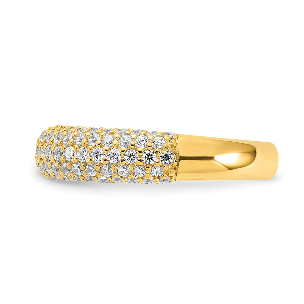 Sterling Silver PavÇ Gold-plated 113 Stone CZ Ring