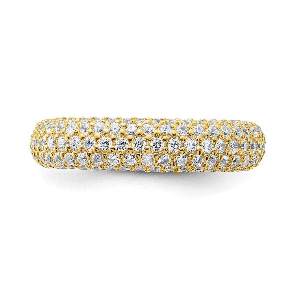 Sterling Silver PavÇ Gold-plated 113 Stone CZ Ring