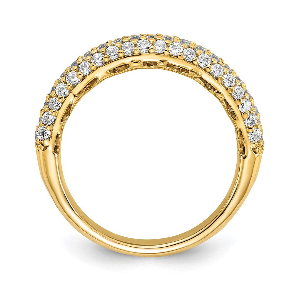 Sterling Silver PavÇ Gold-plated 61 Stone CZ Ring