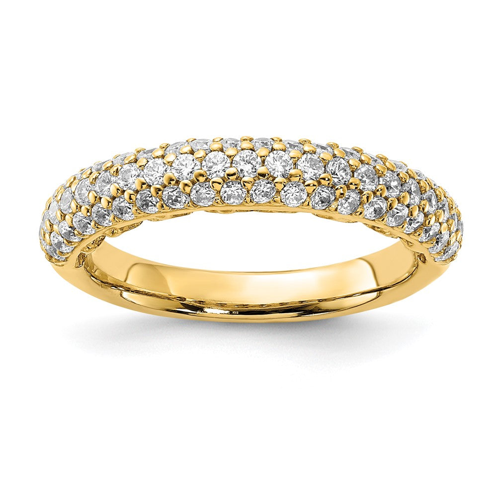 Sterling Silver PavÇ Gold-plated 61 Stone CZ Ring
