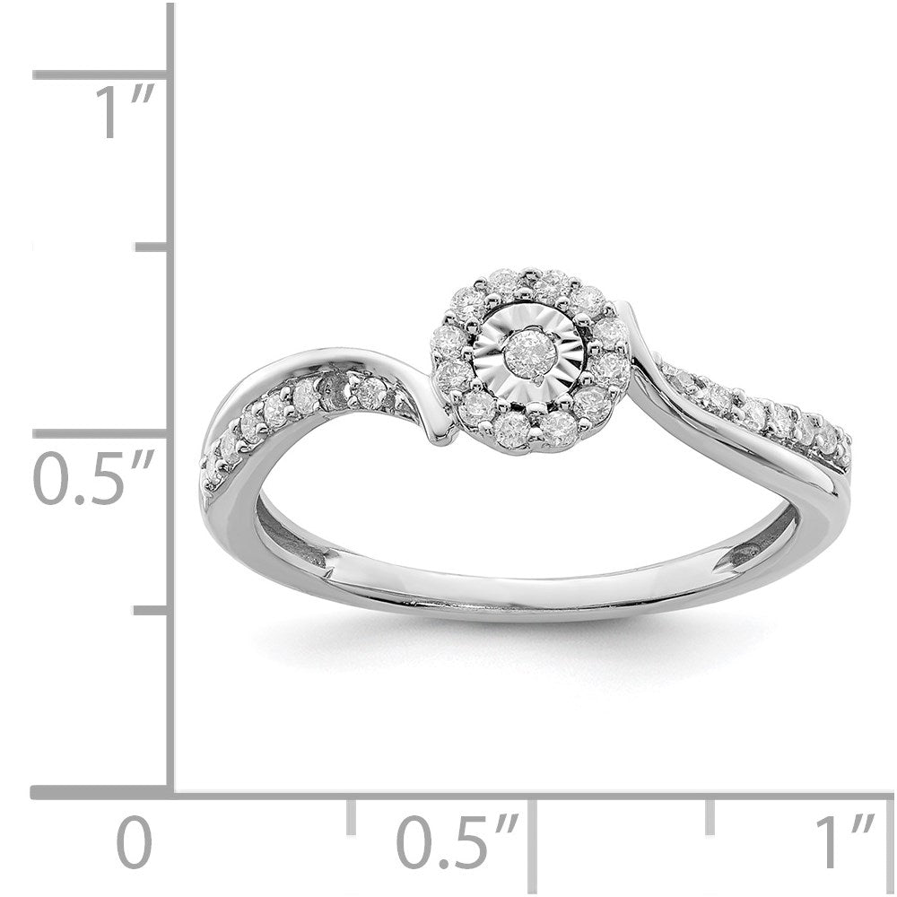 Sterling Silver Rhodium Diam. Ring