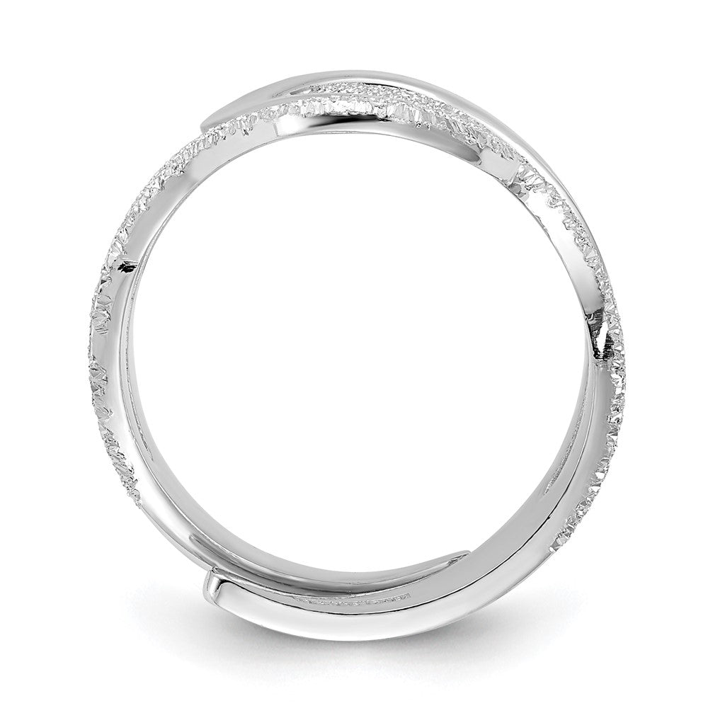 Sterling Silver Polished and Textured Swirl Ring