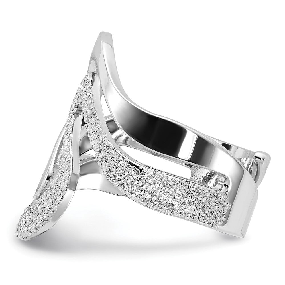 Sterling Silver Polished and Textured Swirl Ring