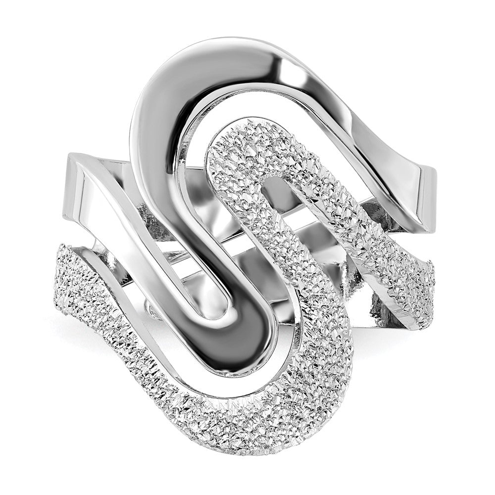 Sterling Silver Polished and Textured Swirl Ring