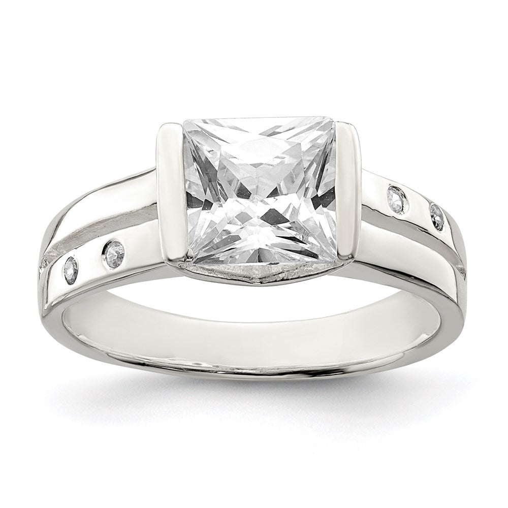 Sterling Silver Square CZ Ring