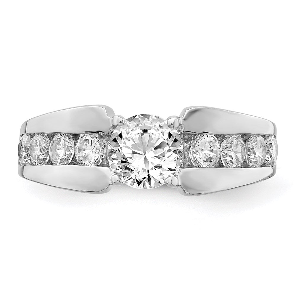 Sterling Silver Rhodium Plated CZ Ring