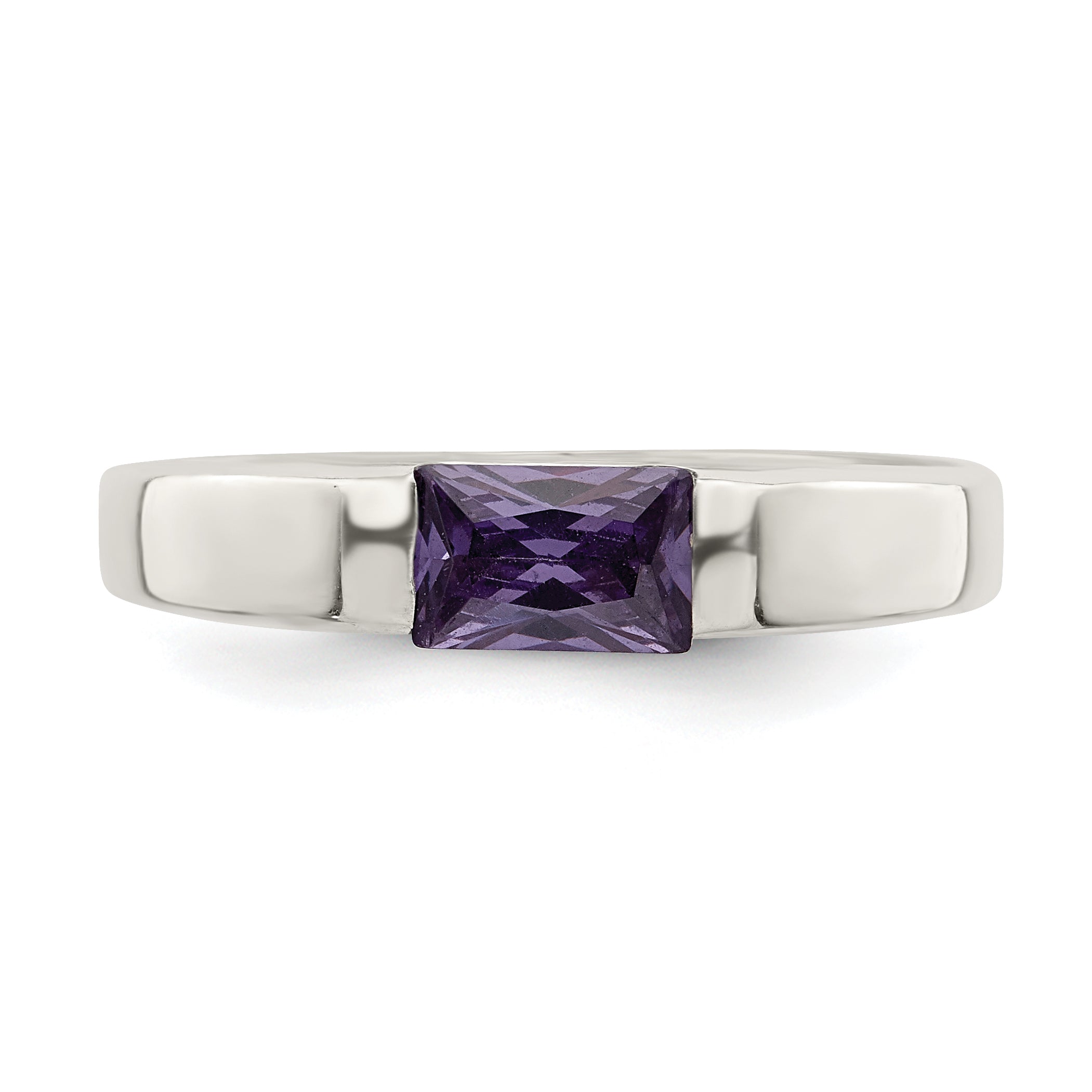 Sterling Silver Purple CZ Ring
