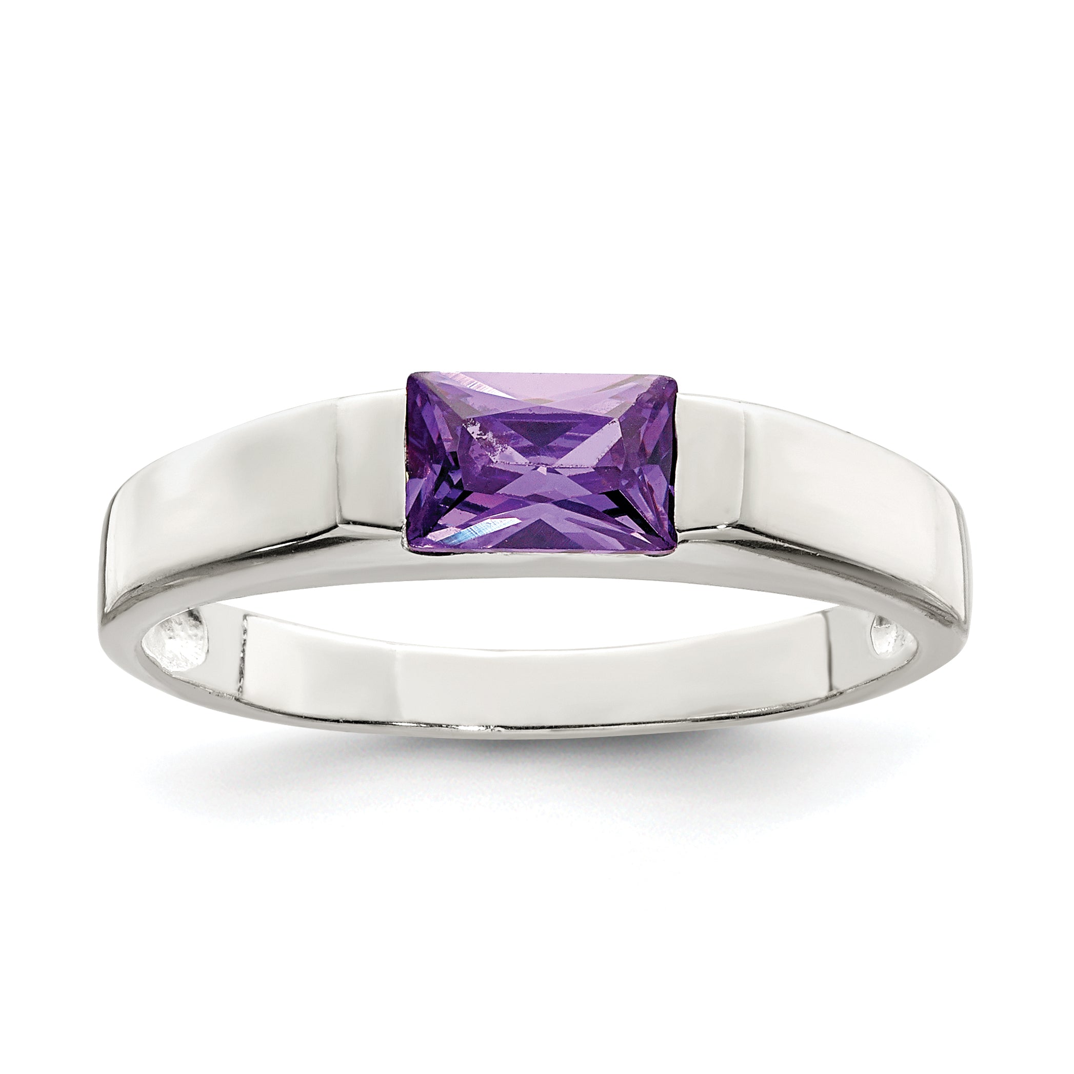 Sterling Silver Purple CZ Ring