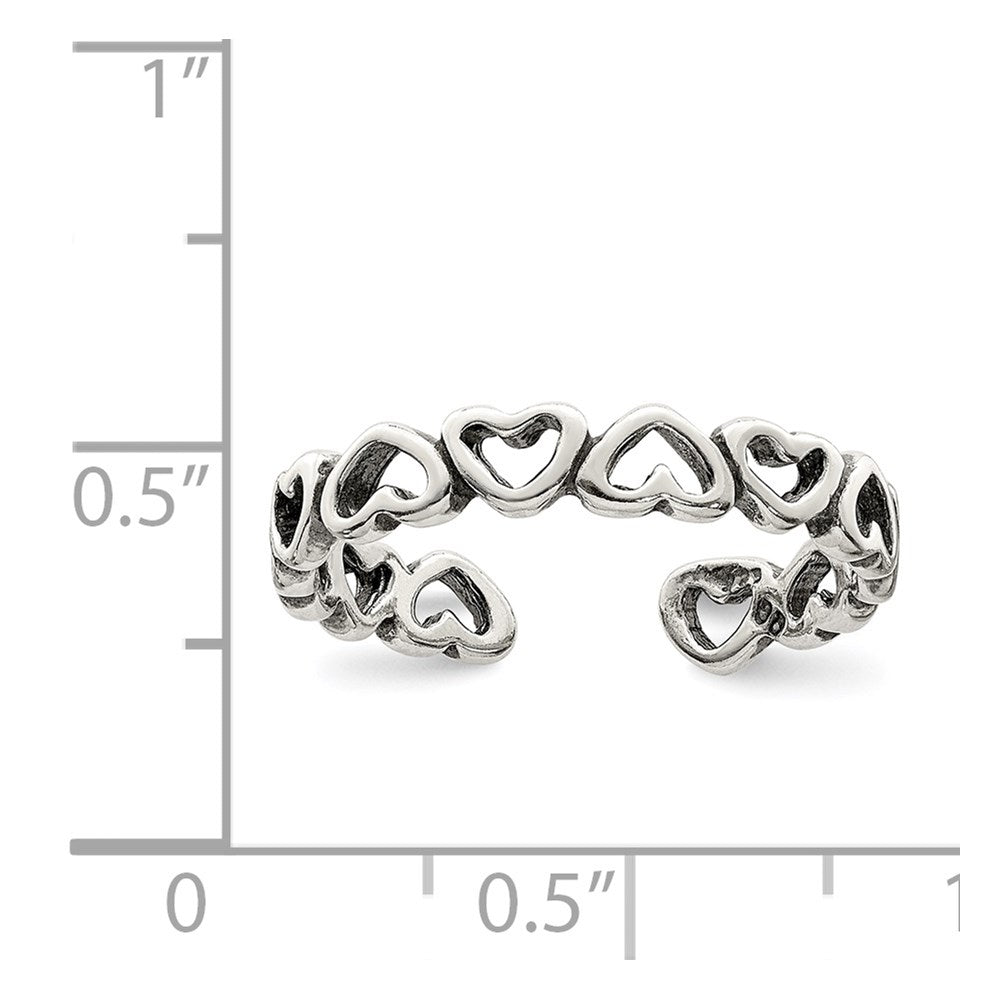 Sterling Silver Antiqued Heart Toe Ring