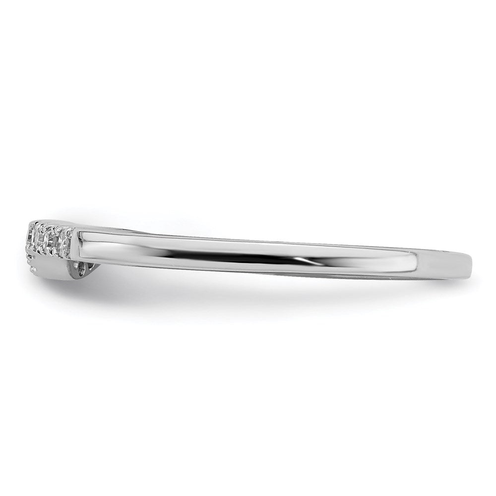 Sterling Silver Rhodium Plated Diamond Wrap Ring
