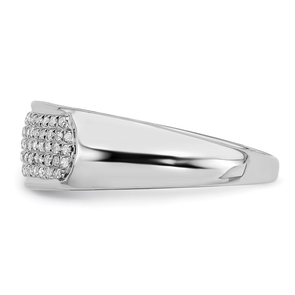 Sterling Silver Rhodium Plated Diamond Ladies Band