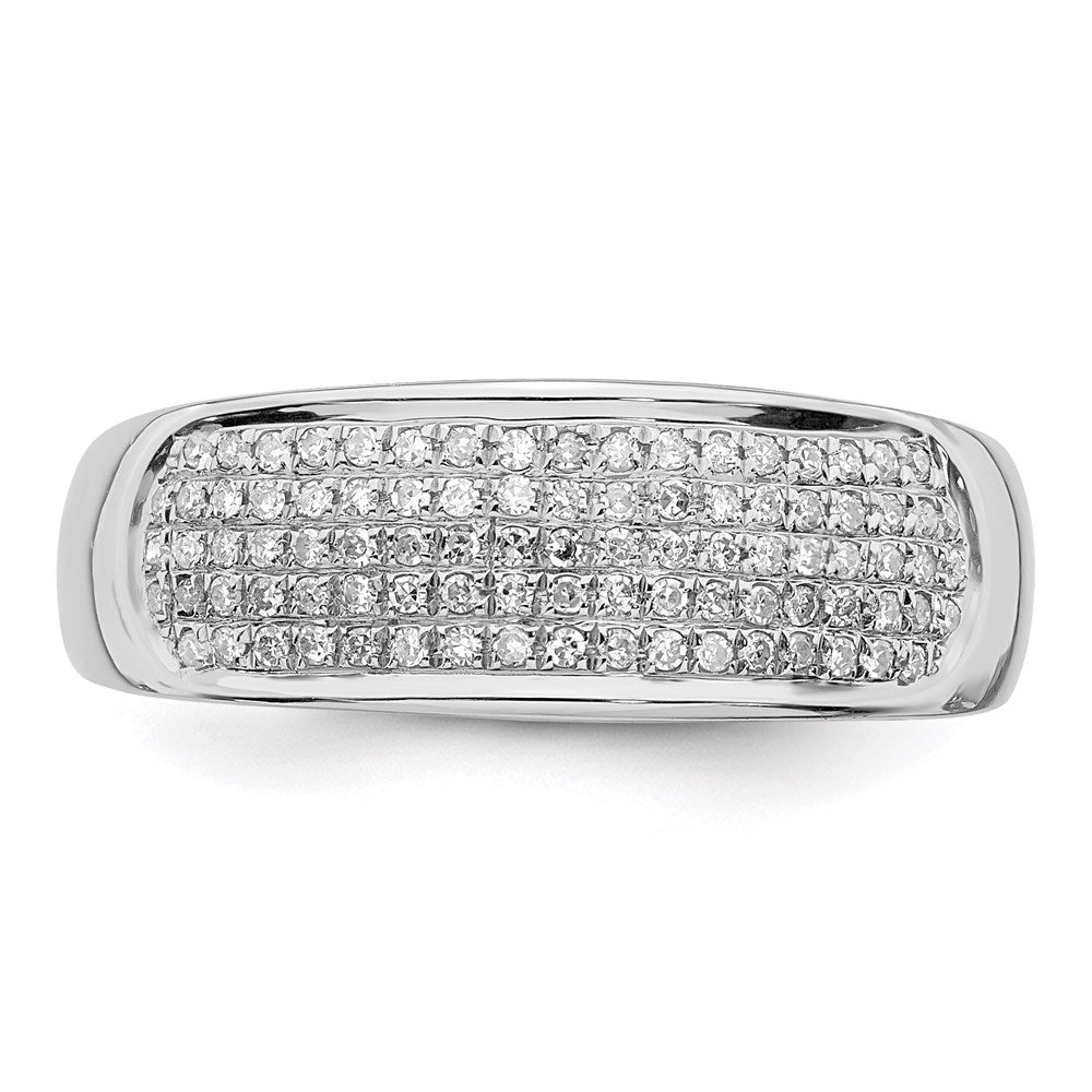 Sterling Silver Rhodium Plated Diamond Ladies Band