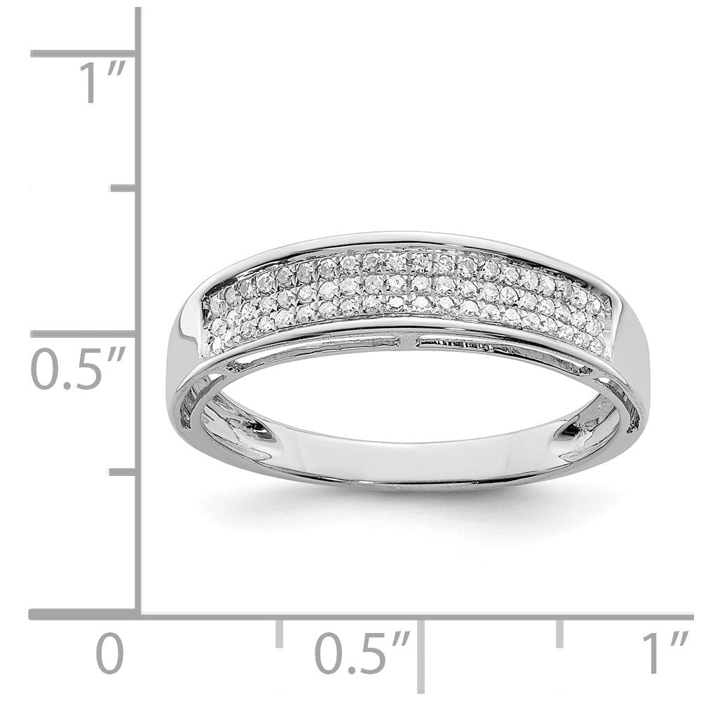 Sterling Silver Rhodium Plated Diamond Ladies Band