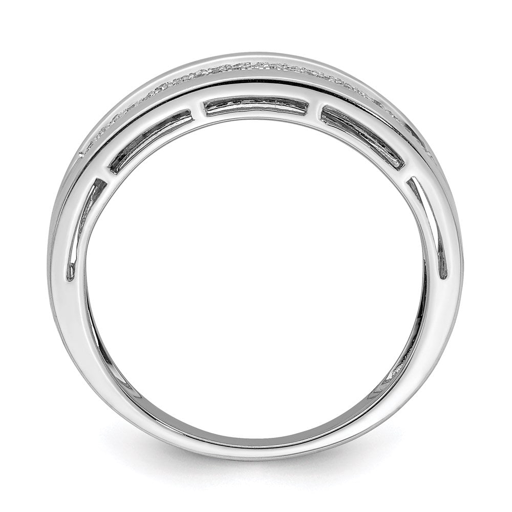 Sterling Silver Rhodium Plated Diamond Ladies Band