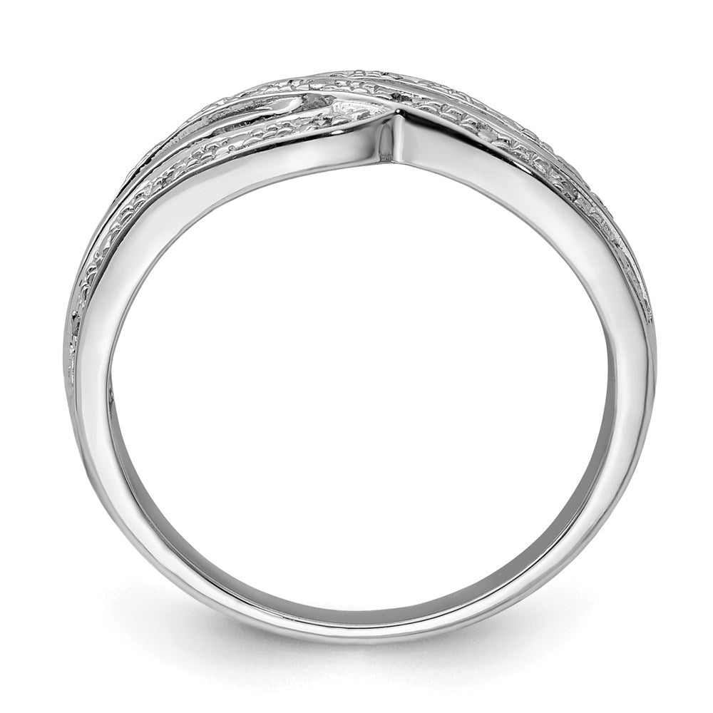 Sterling Silver Rhodium Plated Diamond Ring