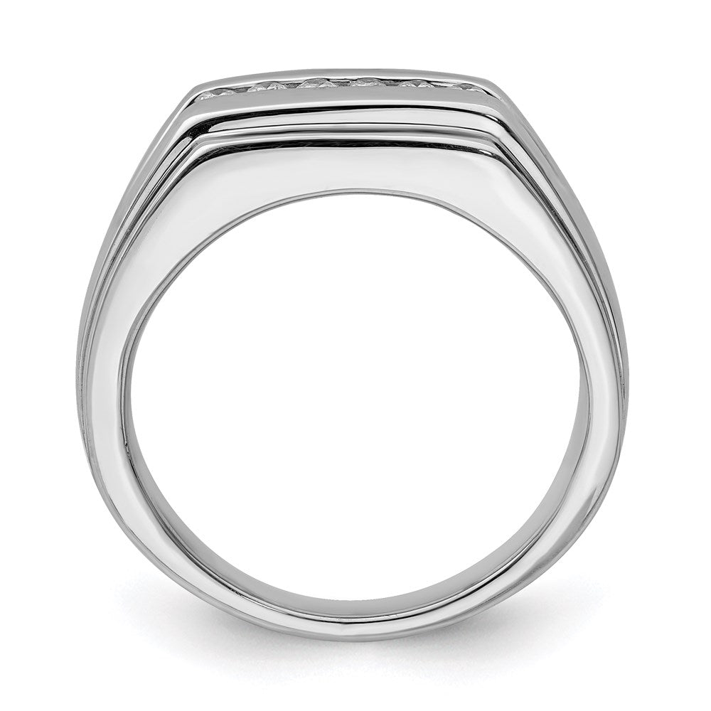 Sterling Silver Rhodium Plated Diamond Men's Ring