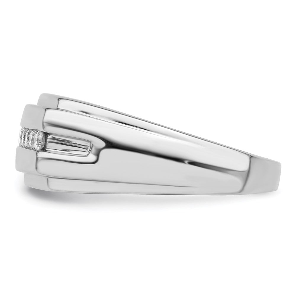 Sterling Silver Rhodium Plated Diamond Men's Ring