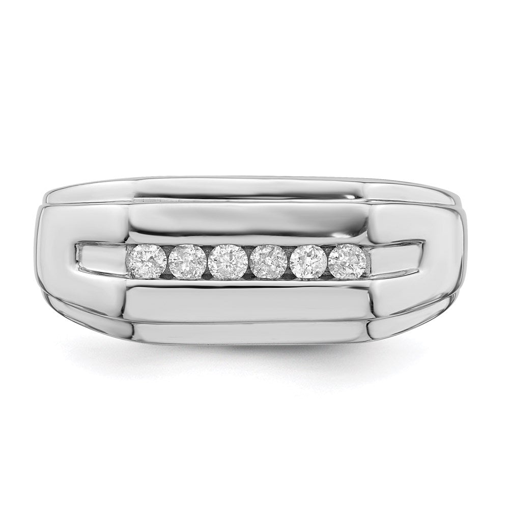 Sterling Silver Rhodium Plated Diamond Men's Ring