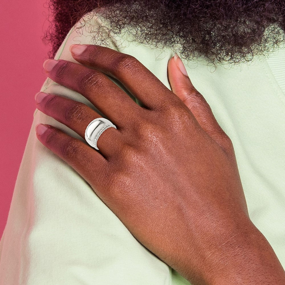 Sterling Silver Twisted Dome Stacked Ring
