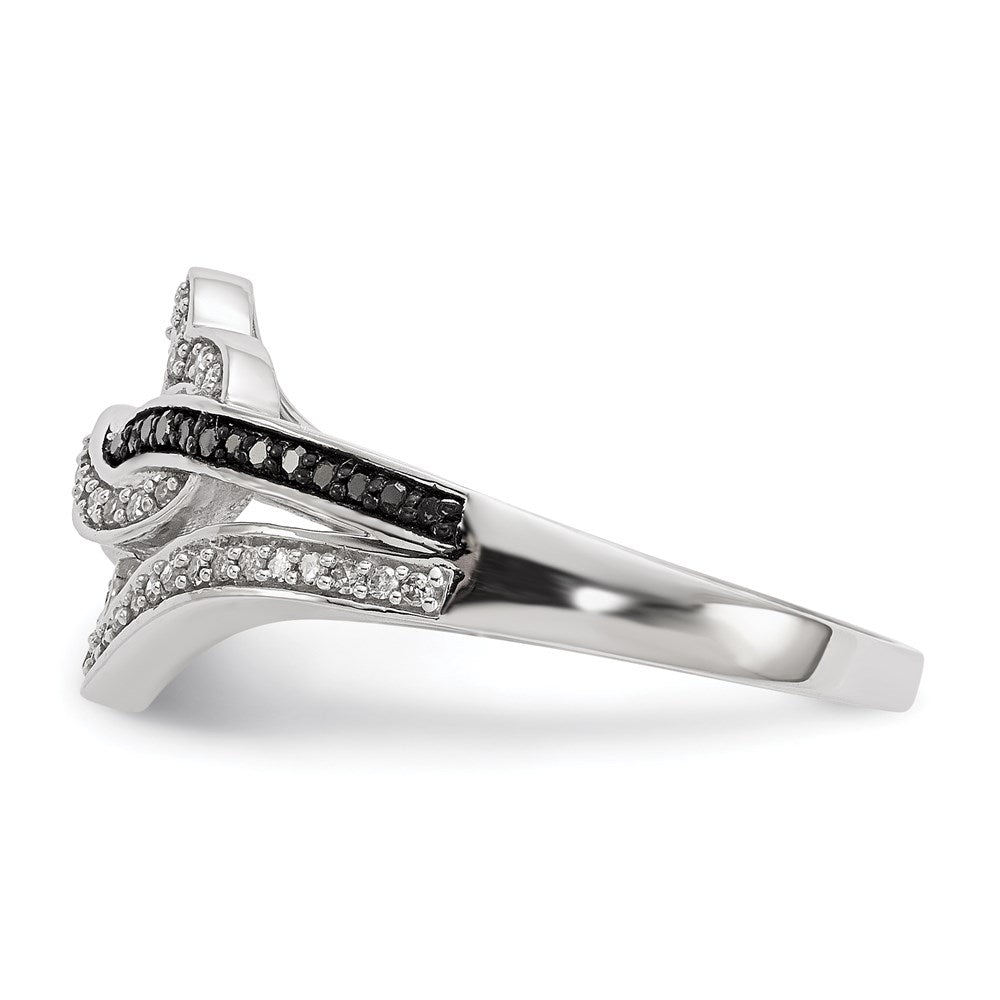 Sterling Silver Black and White Diamond Ring