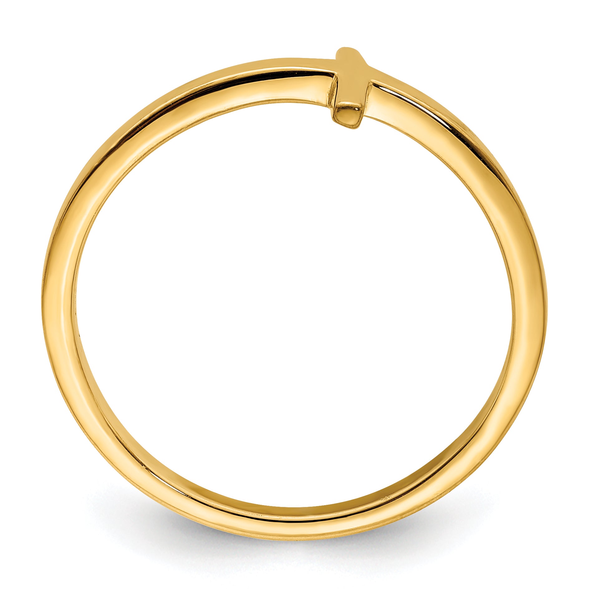 Sterling Silver Yellow Gold-plated Sideways Cross Ring