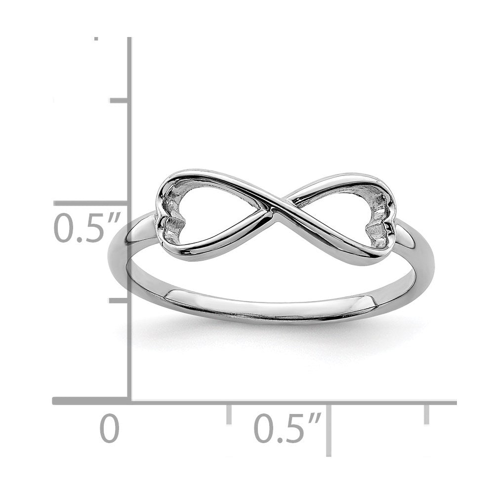 Sterling Silver Rhodium-plated Infinity Heart Ring