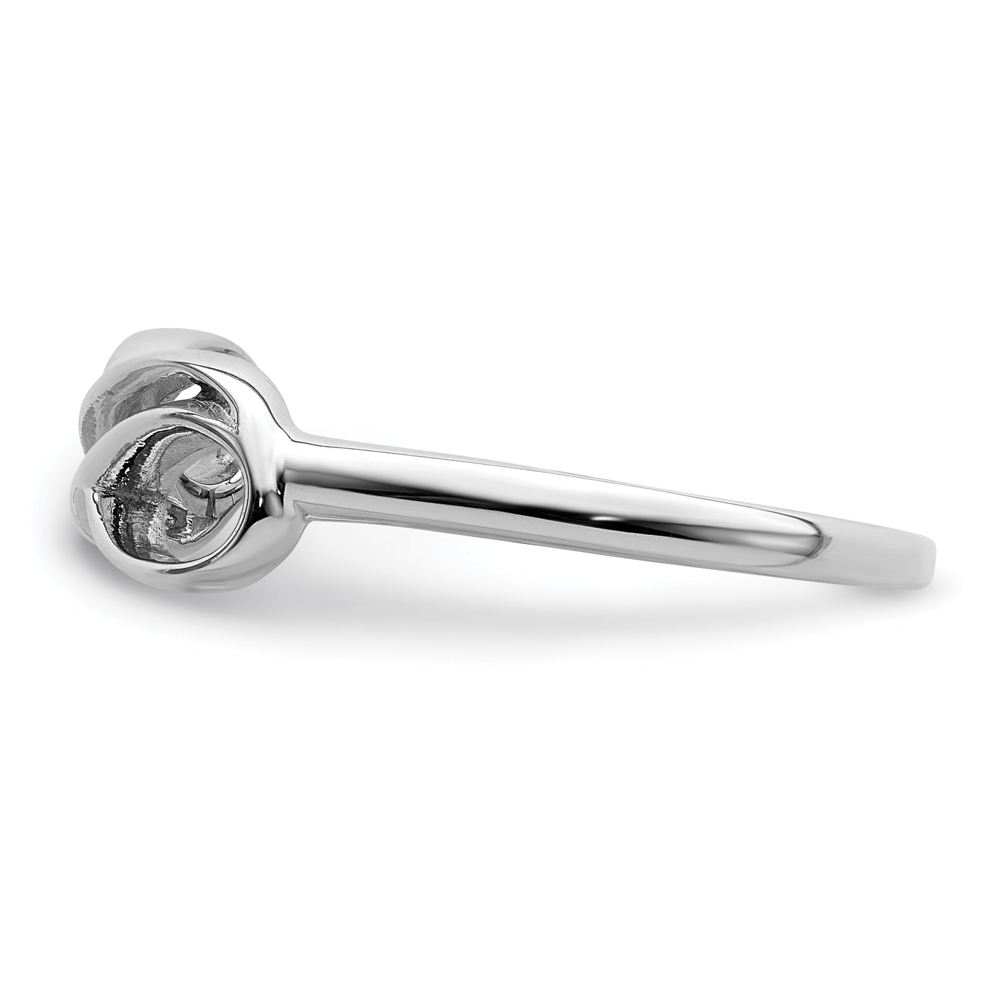 Sterling Silver Rhodium-plated Overlap Infinity Ring