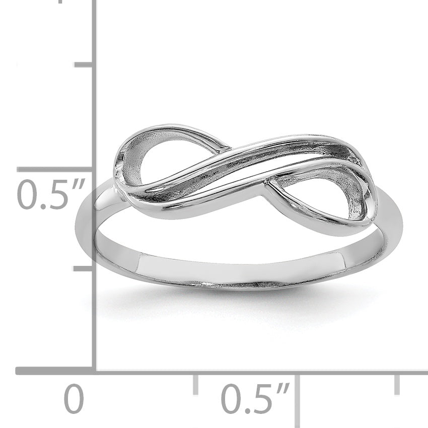 Sterling Silver Rhodium-plated Overlap Infinity Ring