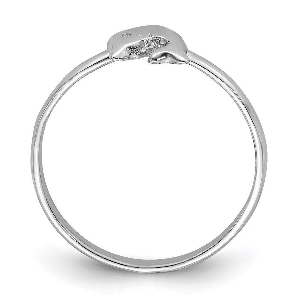 Sterling Silver Rhodium-plated Polished Dolphin Children's Ring