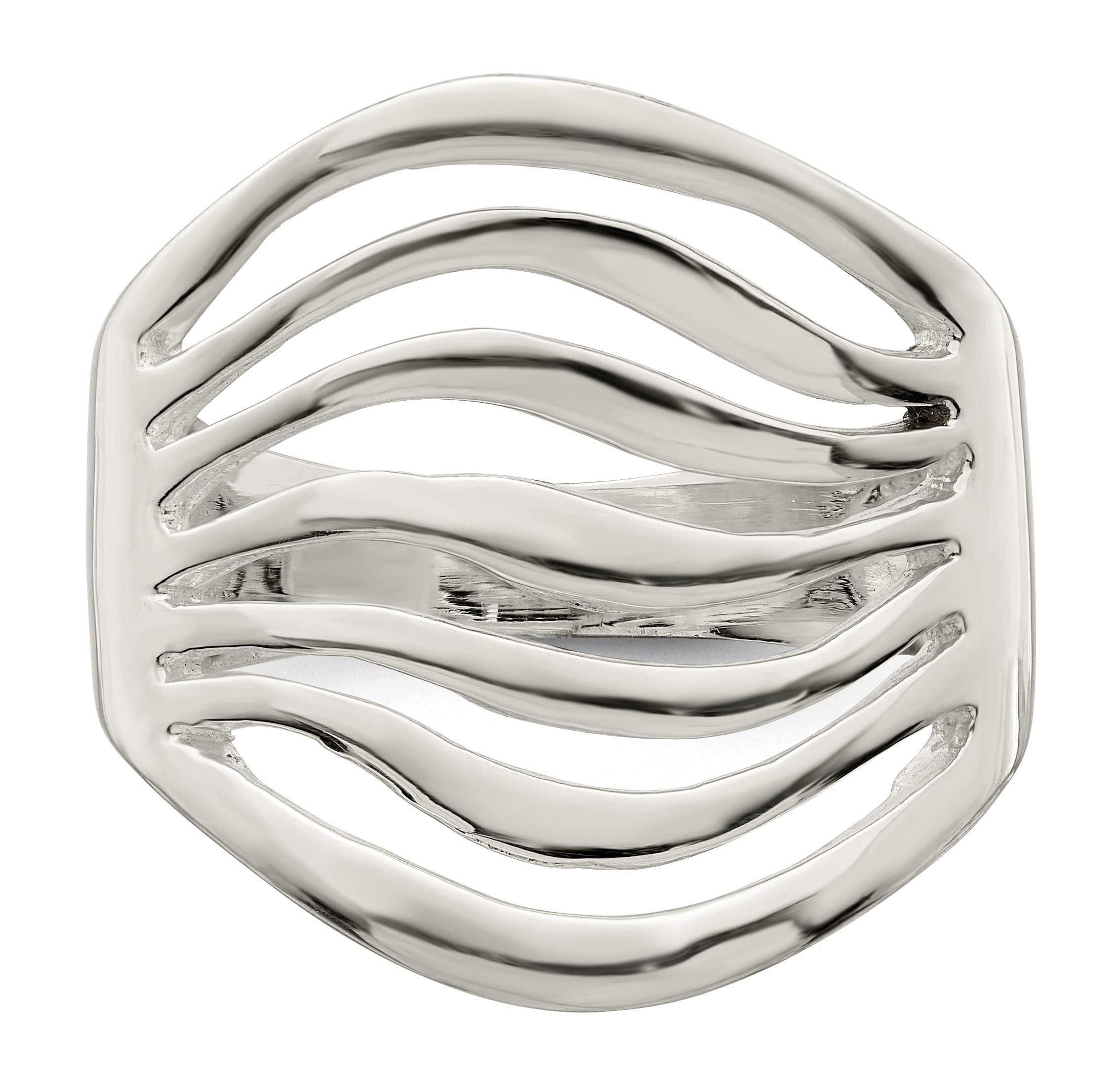 Sterling Silver Polished Wave Ring
