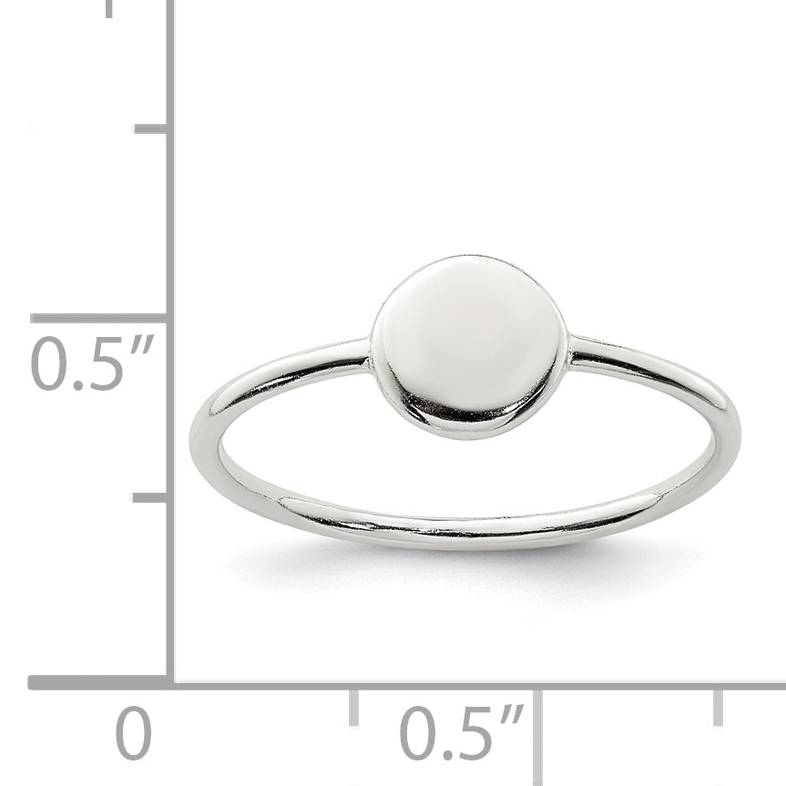 Sterling Silver Polished Circle Ring