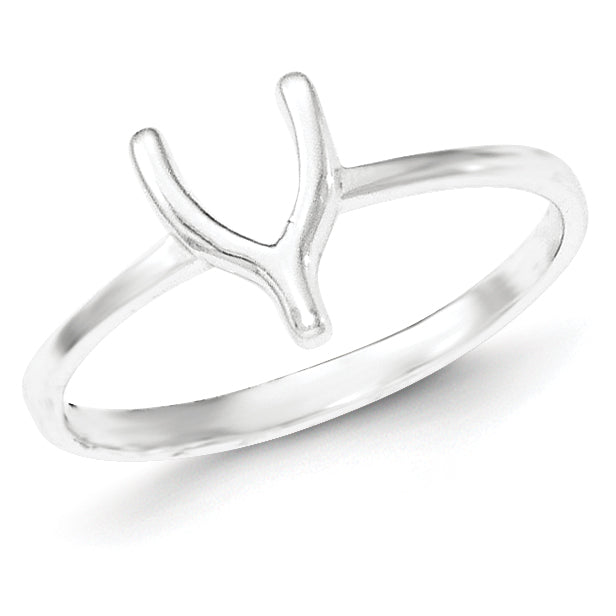Sterling Silver Polished Wishbone Ring