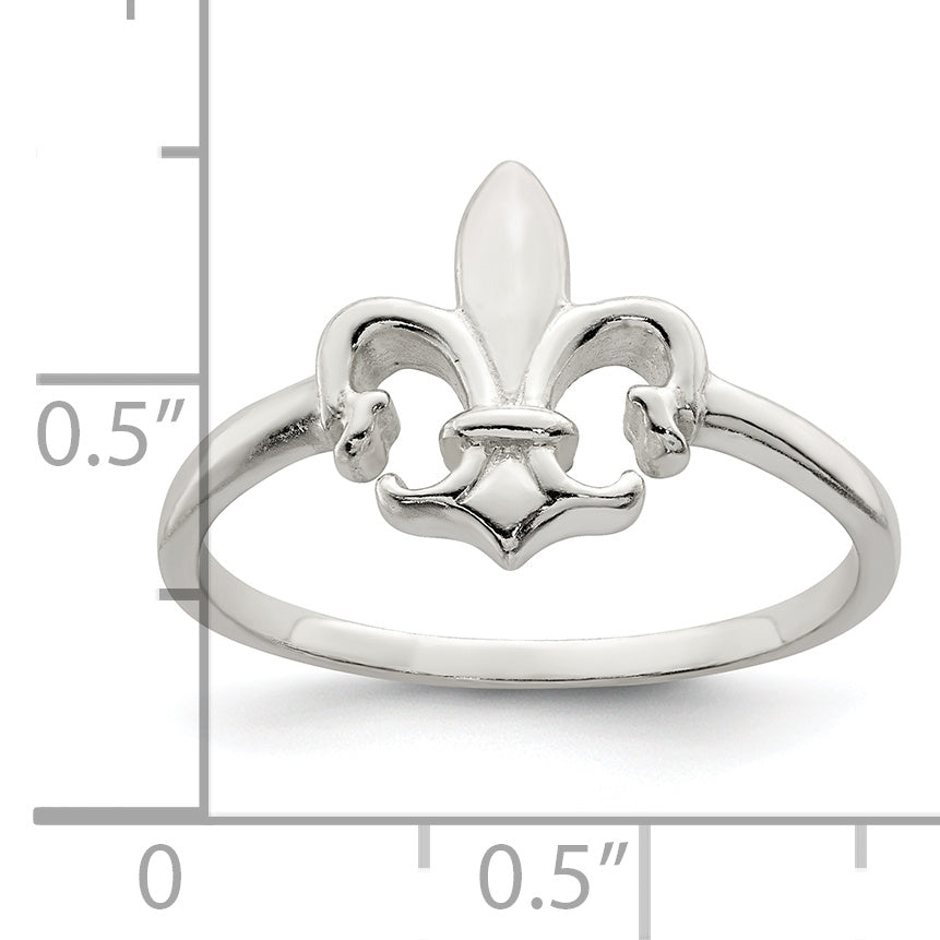 Sterling Silver Polished Fleur De Lis Ring