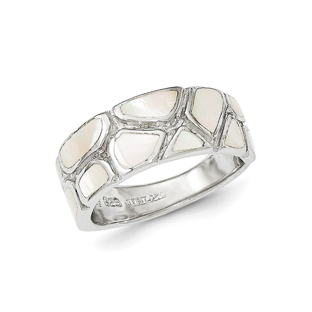 Sterling Silver Polished Mother of Pearl Ring