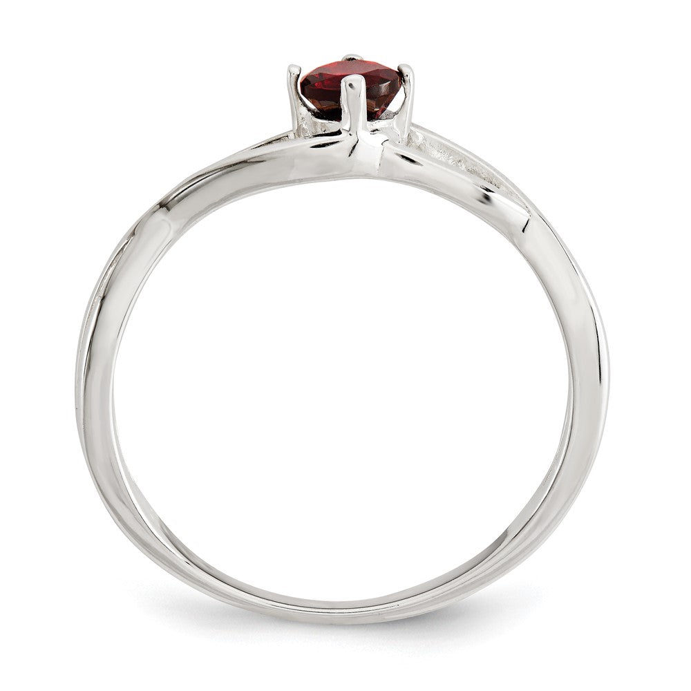 Sterling Silver Red CZ Sol Ring