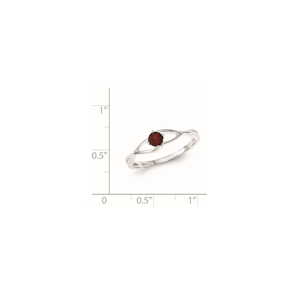 Sterling Silver Red CZ Sol Ring