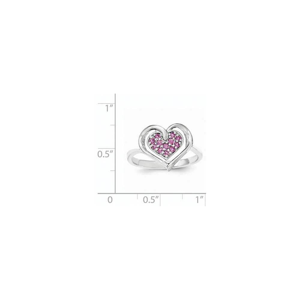 Sterling Silver & Rhodolite Garnet Heart Ring