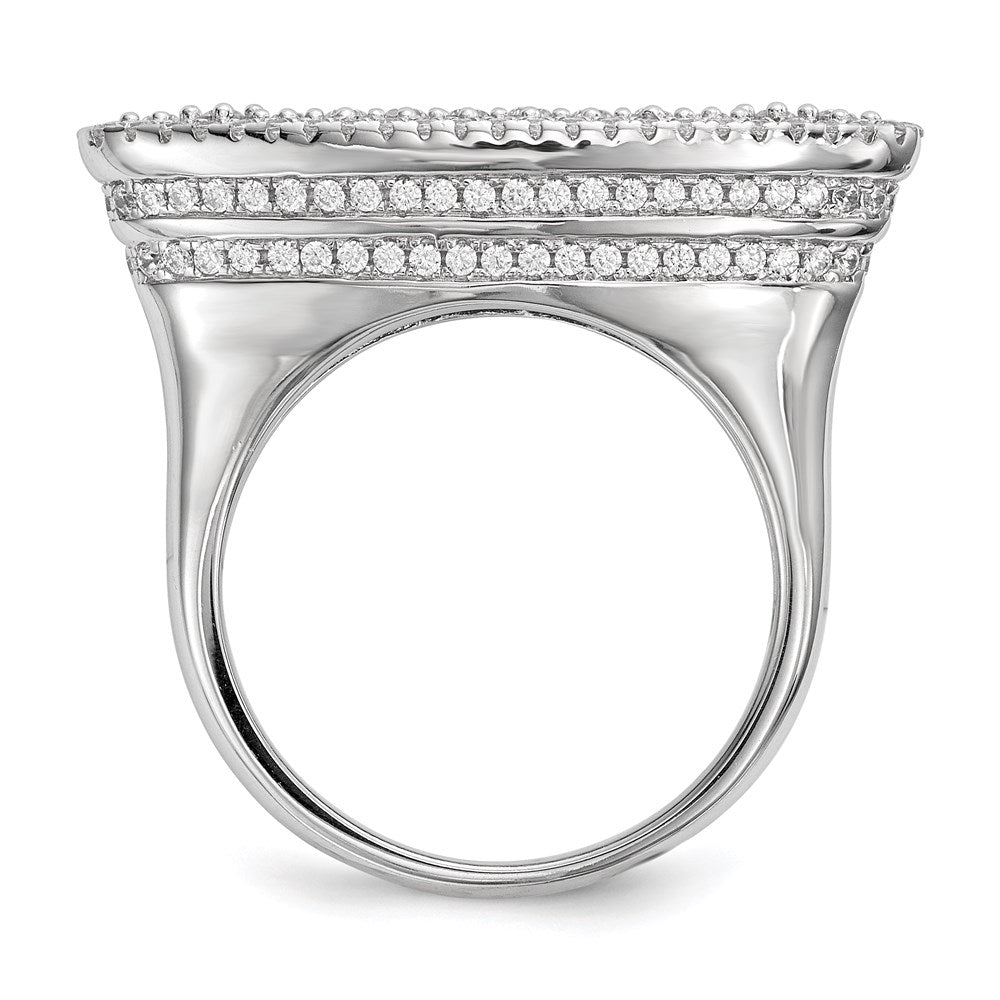 Sterling Silver Rhodium-plated CZ Ring