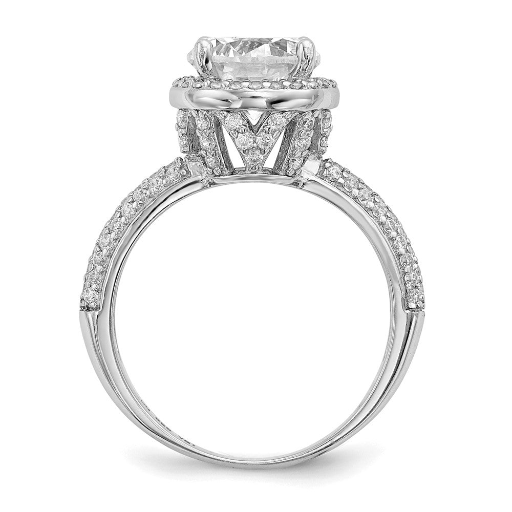 Sterling Silver Rhodium-plated CZ PavÇ Ring